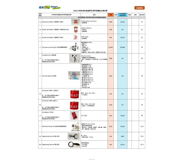 科學教具、學具、材料包介紹及訂購